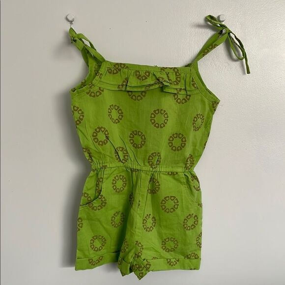 Rainbow Green and Brown Jumpsuit with Elastic Waist - Picture 2 of 5